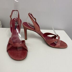 Ralph Lauren Collection Lizard Shoes Sling Backs Mauve 9‎ 1/2 B